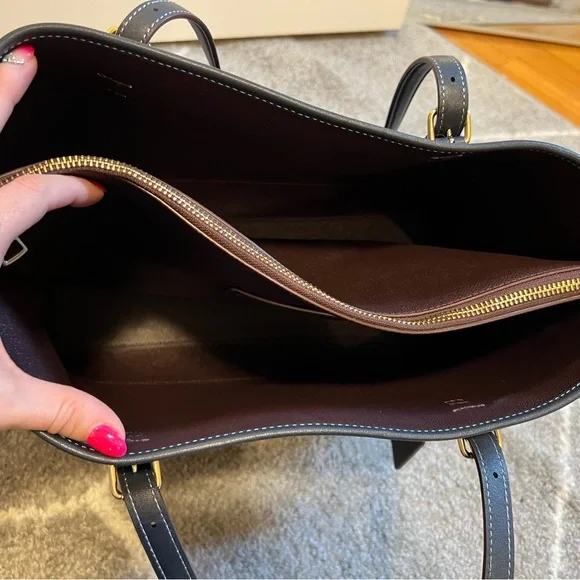 Coach denim and leather large tote bag EUC - Picture 10 of 16